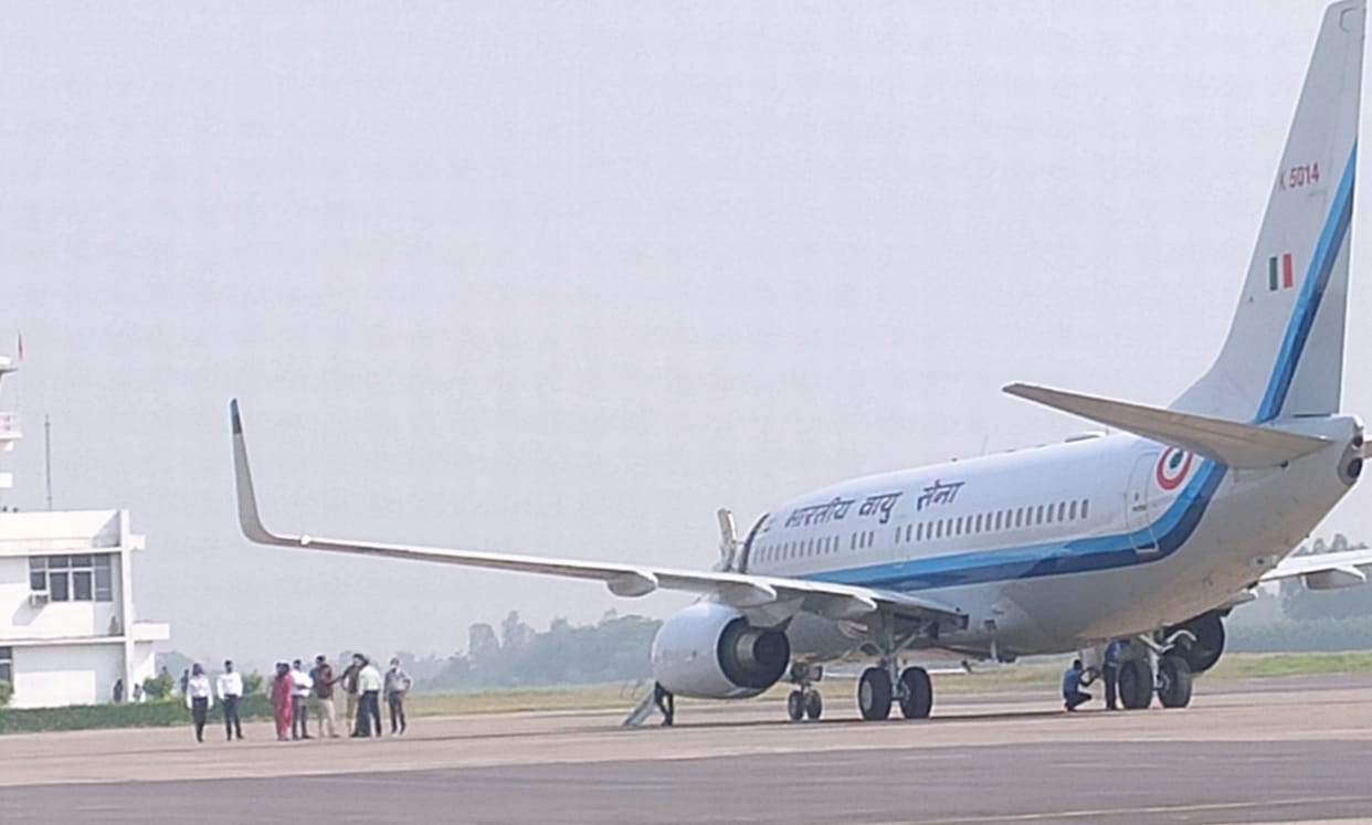 Air Force officers took stock of the runway