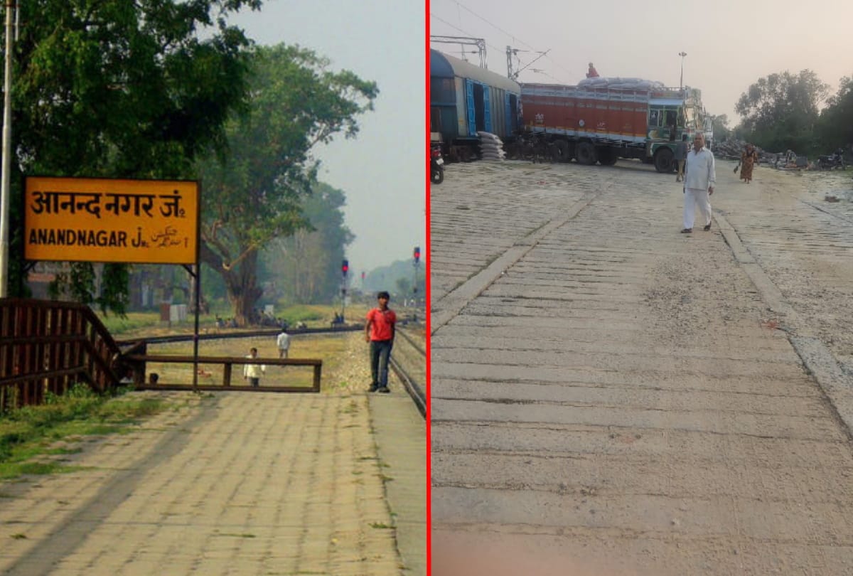 Goods train platform made from waste sleeper in Anand Nagar Railway Station