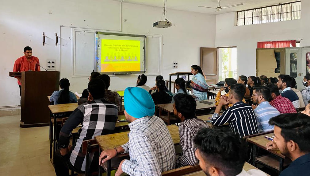 New students were welcomed with tilak