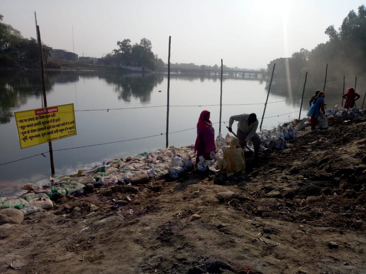 Chhath Puja: Fence put up on the banks of Yamuna, Yamunanagar