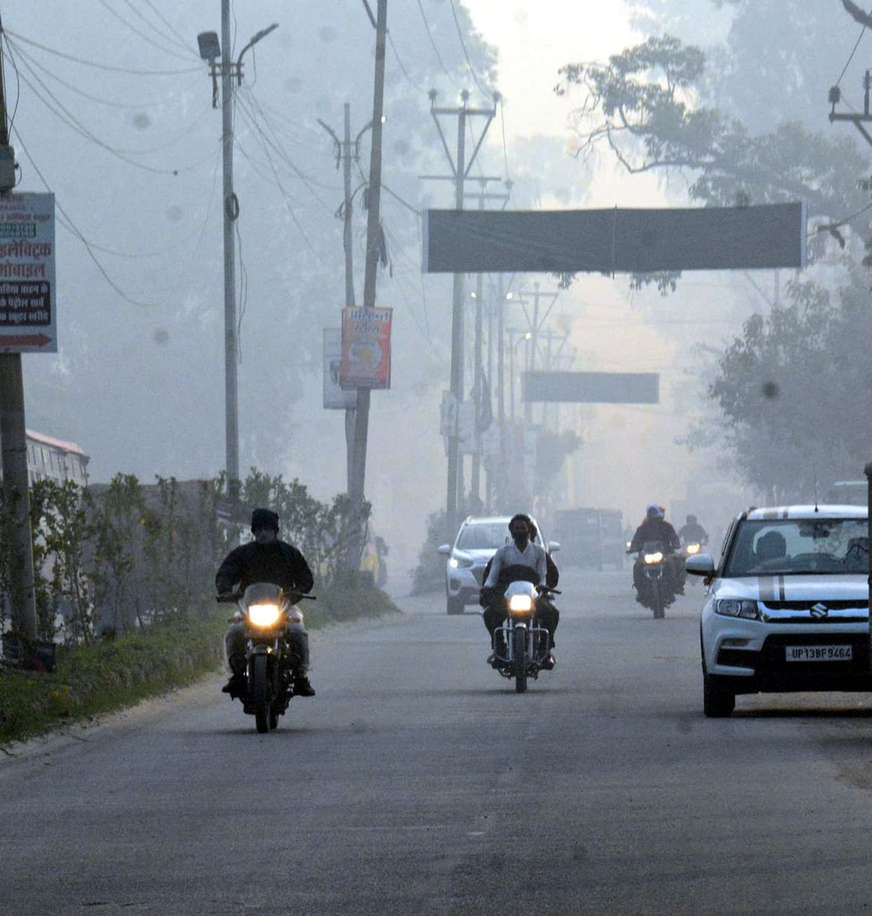 Smog shadow, it is difficult to breathe in polluted air