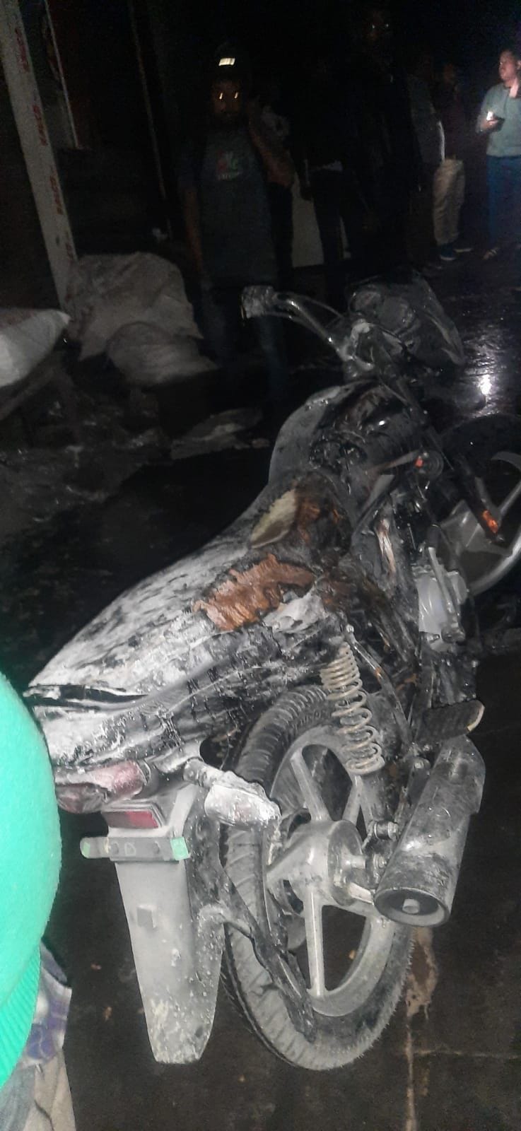 fire in bike showroom