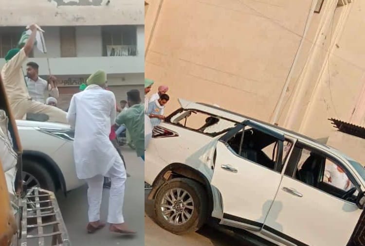Car of Akali candidate Vardev Singh Mann of Guruharsahai attacked in Firozpur