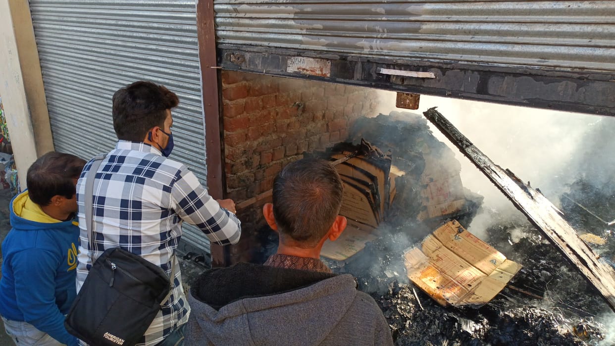 Fire in shop