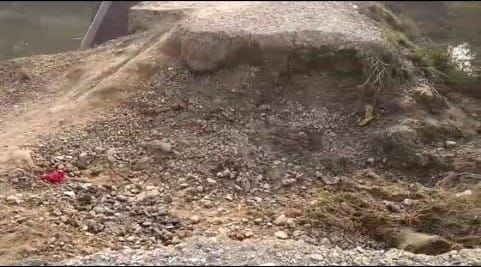 road cut due to flood, byke rider died in accident