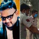 मृतक अजीत और कार्रवाई करती पुलिस टीम।