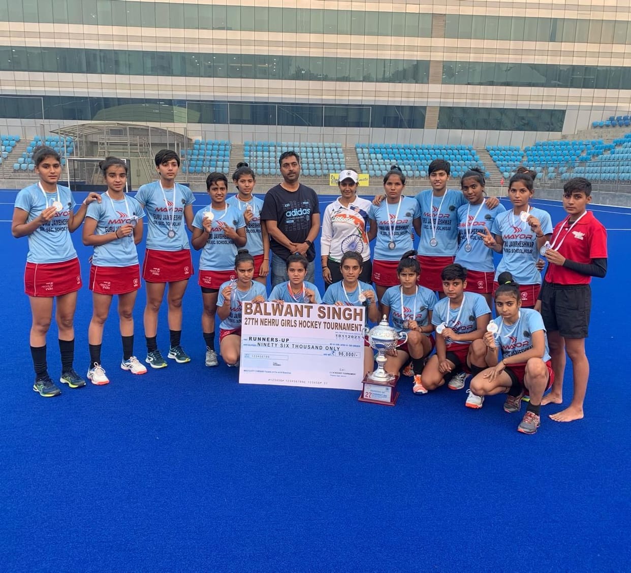 Haryana team won silver medal in hockey