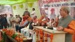 सतनाली में आयोजित कार्यक्रम में लोगों को संबोधित करते परिवहन मंत्री  मूलचंद शर्मा ।