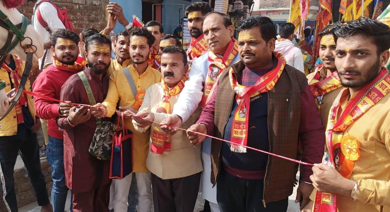 Devotees dance on the birth anniversary of Shri Khatu Shyam