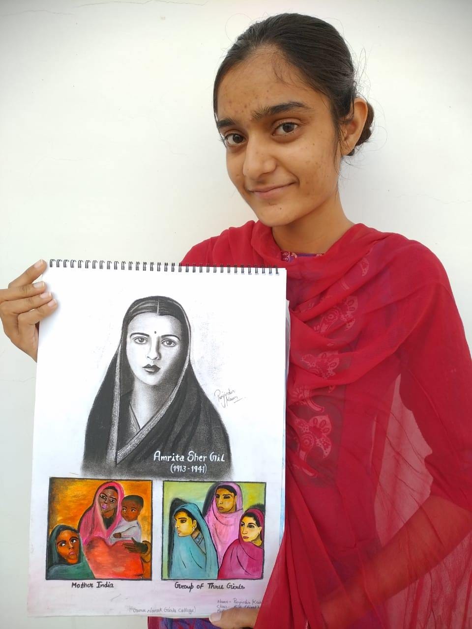 Parjinder Kaur tops in painting competition, Yamunanagar