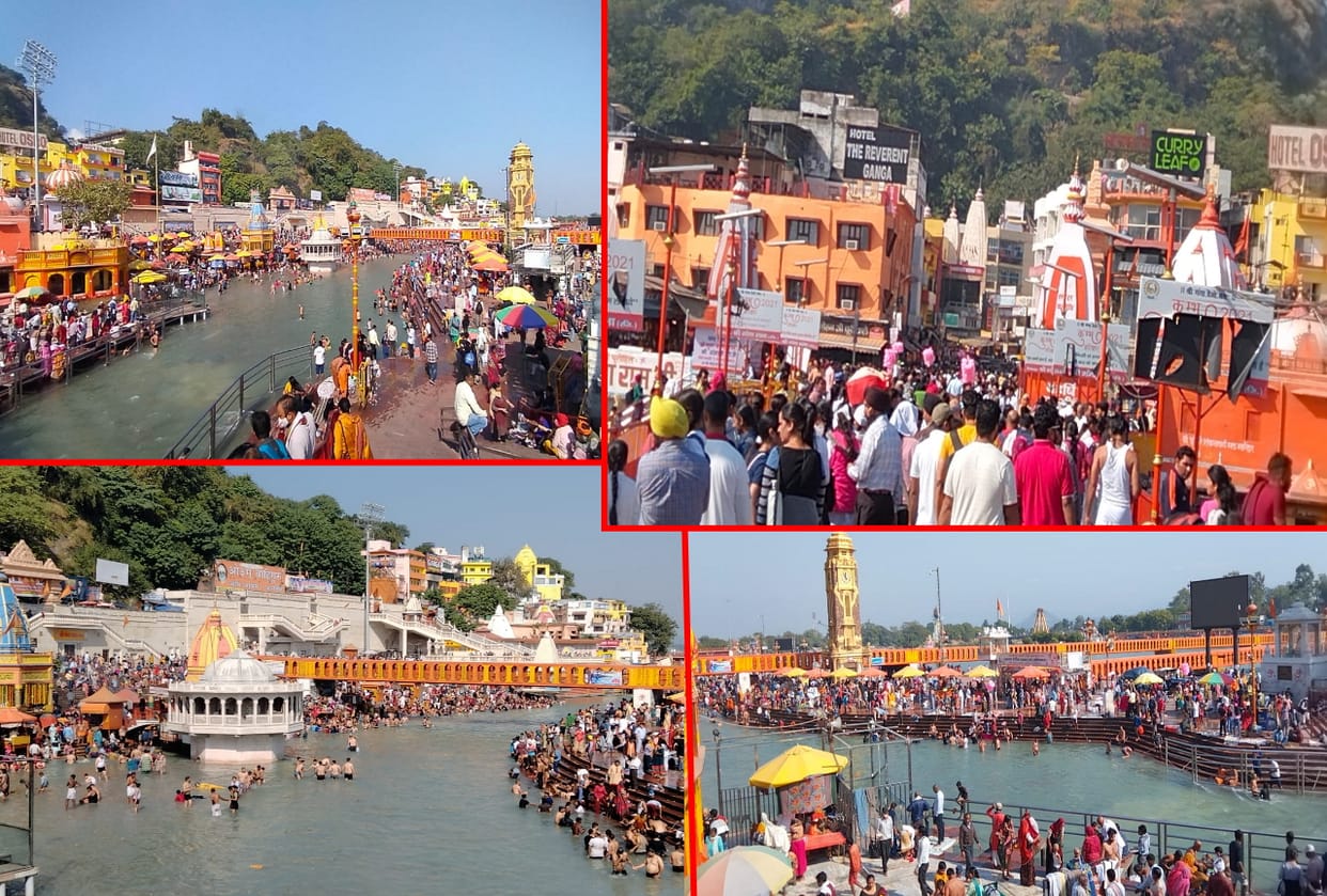 uttarakhand news: weekend rush in haridwar, parking full, rush in market, see photos