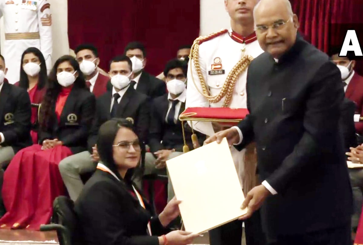 Major Dhyan Chand Khel Ratna Award: Players honored in photos: Many players including Mithali-Dhawan were seen in this style, President honored them