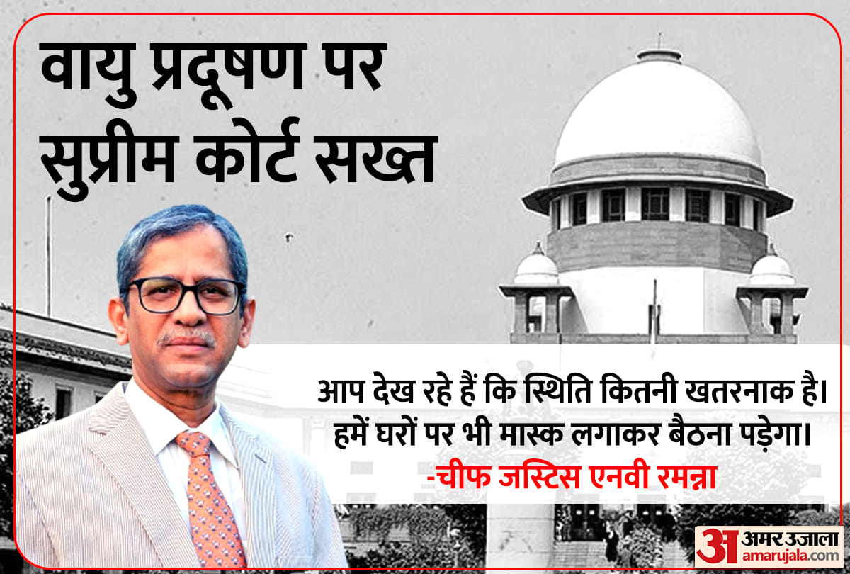 Supreme Court tells Centre to formulate policy for tackling Air Pollution says in such conditions we have to wear masks at home also