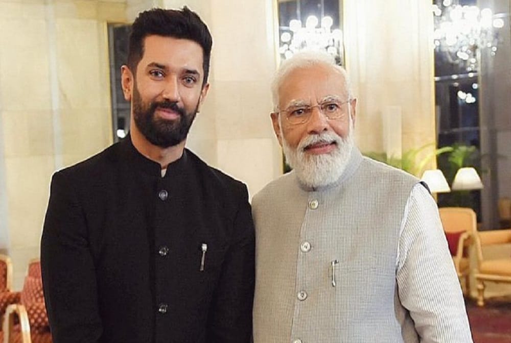 Chirag Paswan praise of PM narendra Modi and shared the picture and said he showed affinity like a father