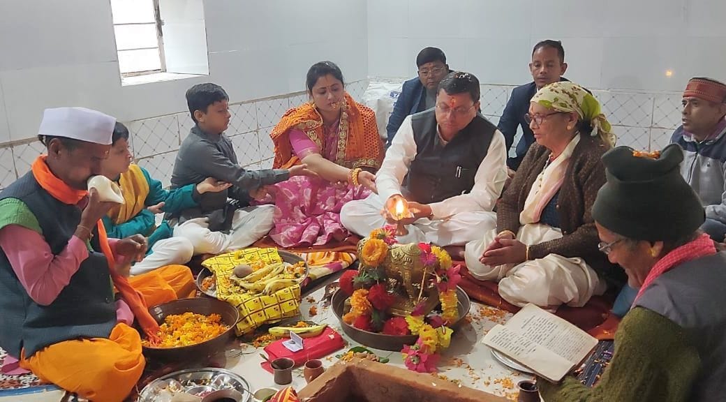 Cm Dhami in His Hadkhola Village
