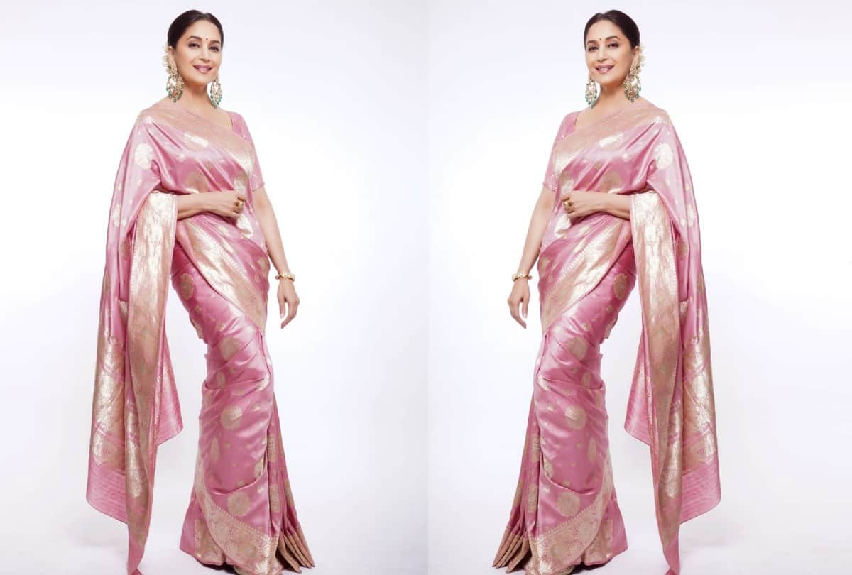 Madhuri Dixit Pink Silk saree photos and price