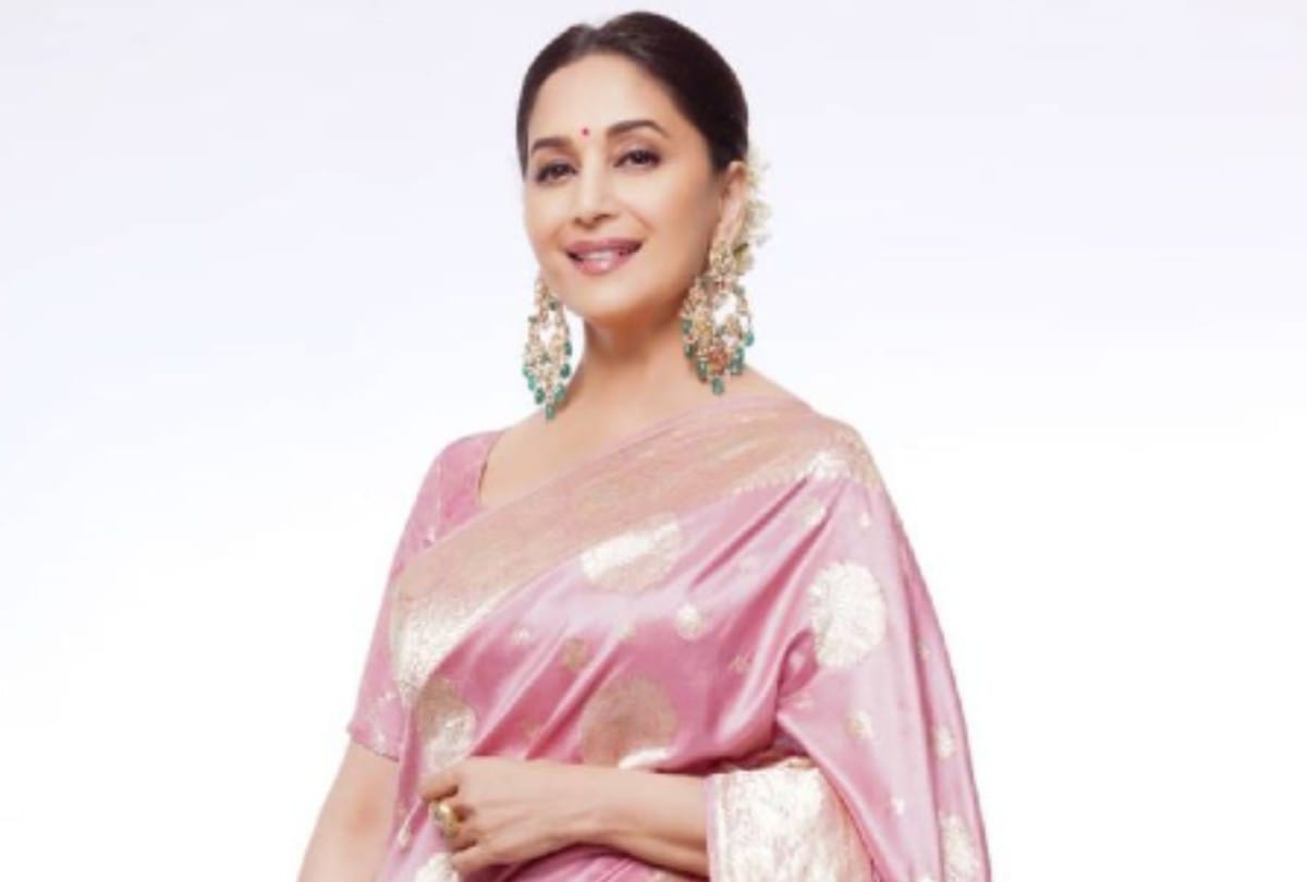 Madhuri dixit in black vegan leather dress worth 15k