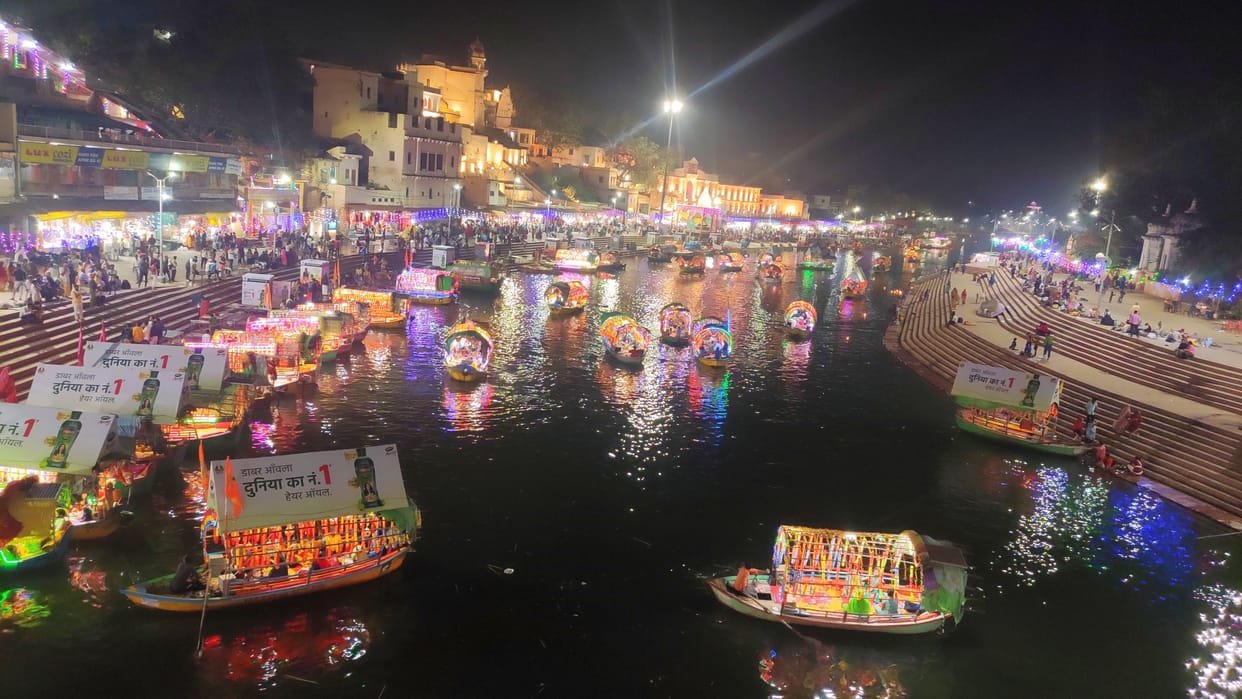 Dharmanagari lit up with lamps on Devotthan Ekadashi