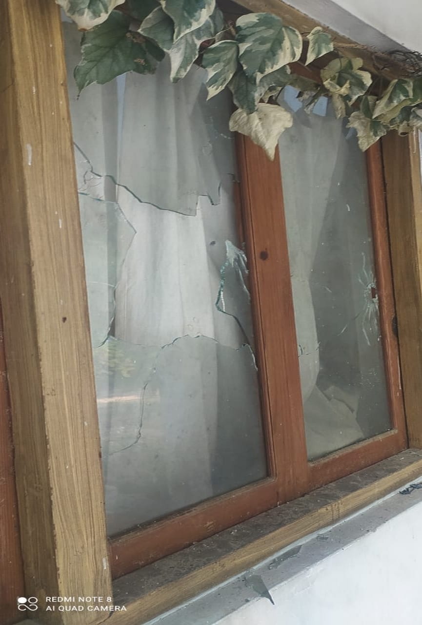 salman khurshid house caught fire by bajrang dal leader in nainital, see photos