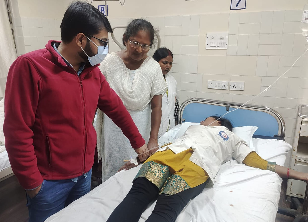 Four ANMs returning from corona vaccination duty unconscious