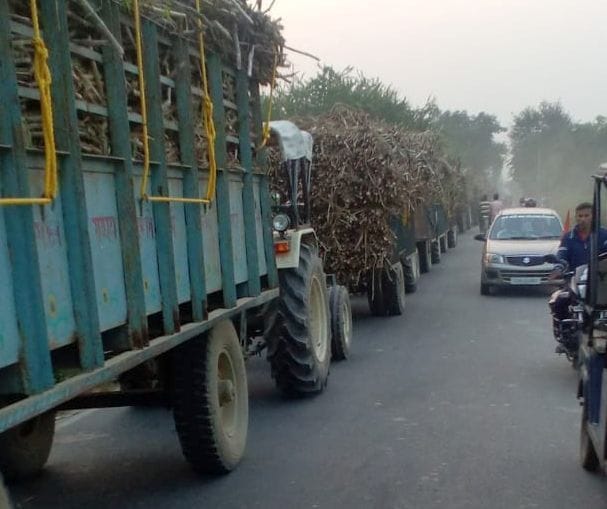 Weighing stalled in Jawaharpur Sugar Mill