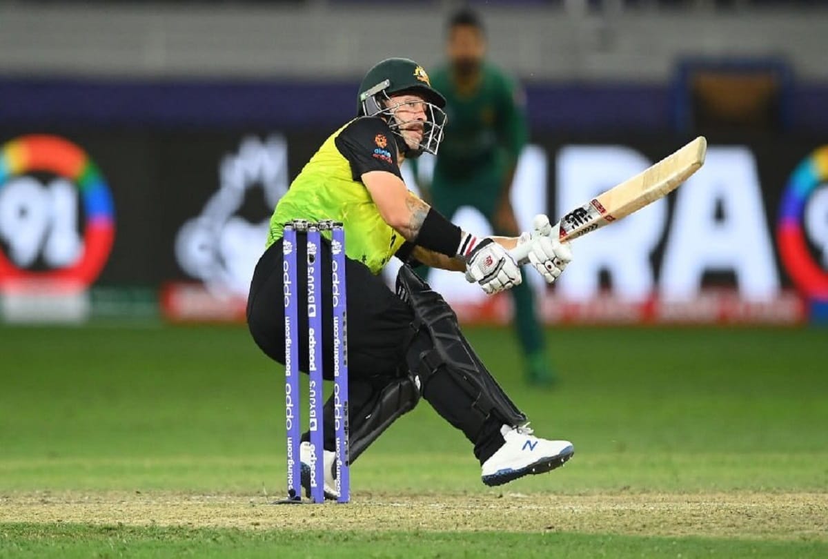 T20 World Cup 2021 final AUS vs NZ Matthew Wade celebrates winning the World Cup by drinking beer with shoes ICC shared video