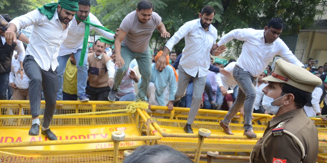 Farmers made the authority a protest site