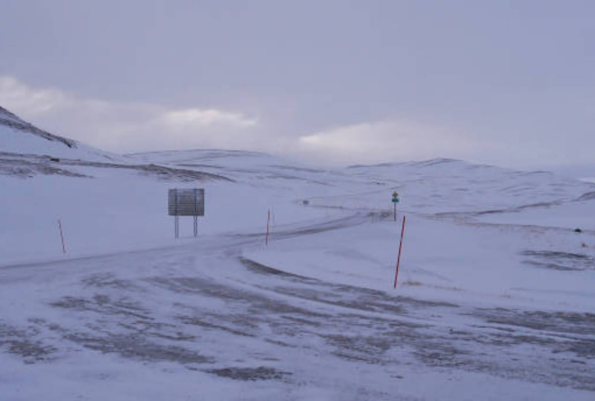 last road of the world  E-69 highway Norway in north pole where you have to go alone