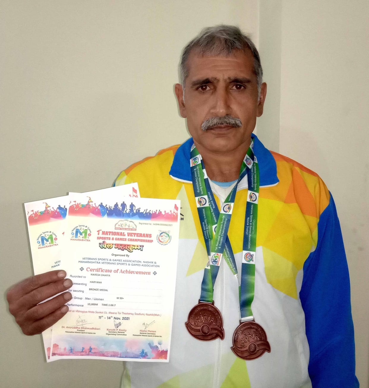 Young Josh at the age of 51, won two bronze