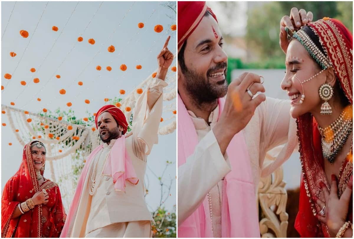 Newly Weds: Patralekhas chunari grabs everyone attention on social media a special message were written for Rajkumar Rao