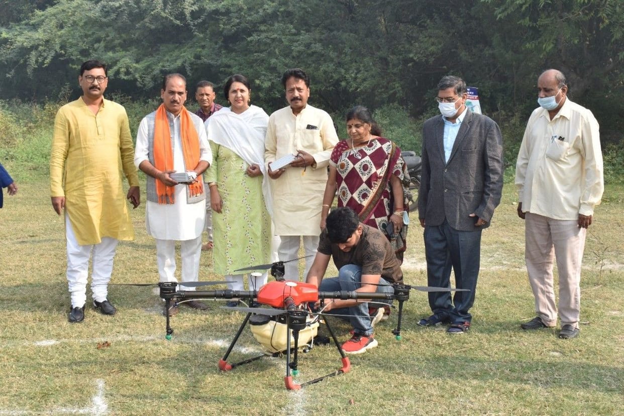 Spraying of anti-larva drug started from drone