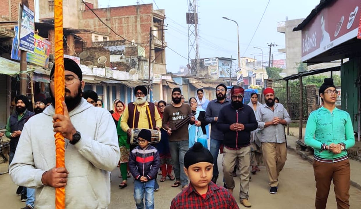 People of Sikh community were doing Shabad-Kirtan in Prabhat Pheri