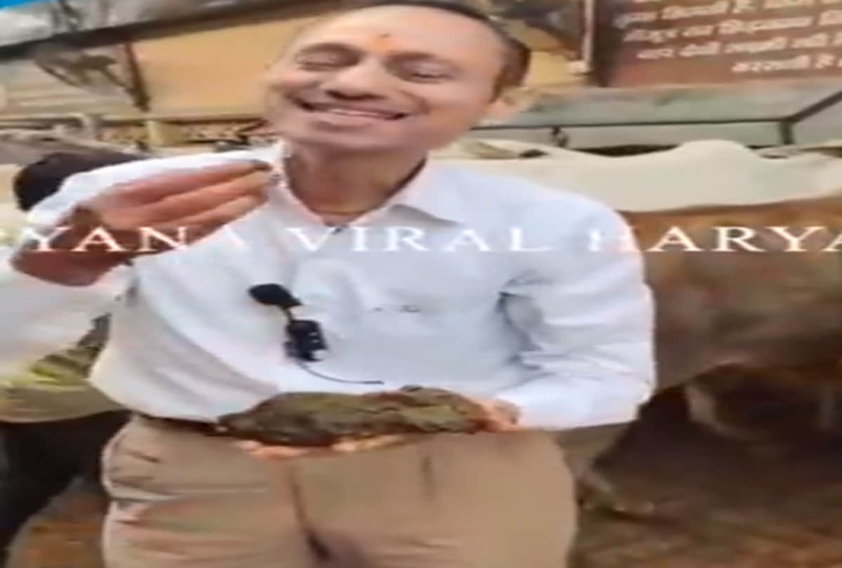 karnal doctor manoj mittal eats cow dung and consumes cow dung urine claim it to be cure of many diseases video goes viral on social media