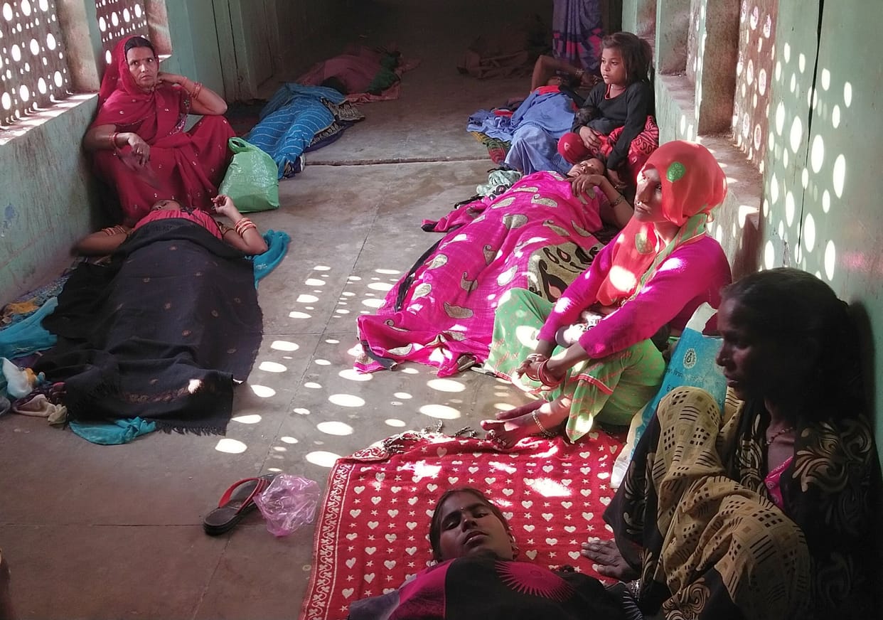 After sterilization, patients were laid on the floor