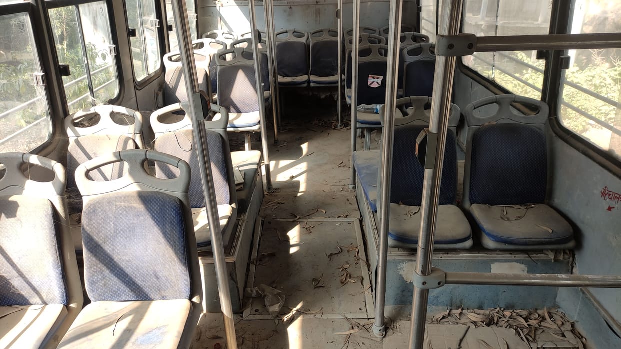 Spiders made government buses parked for months