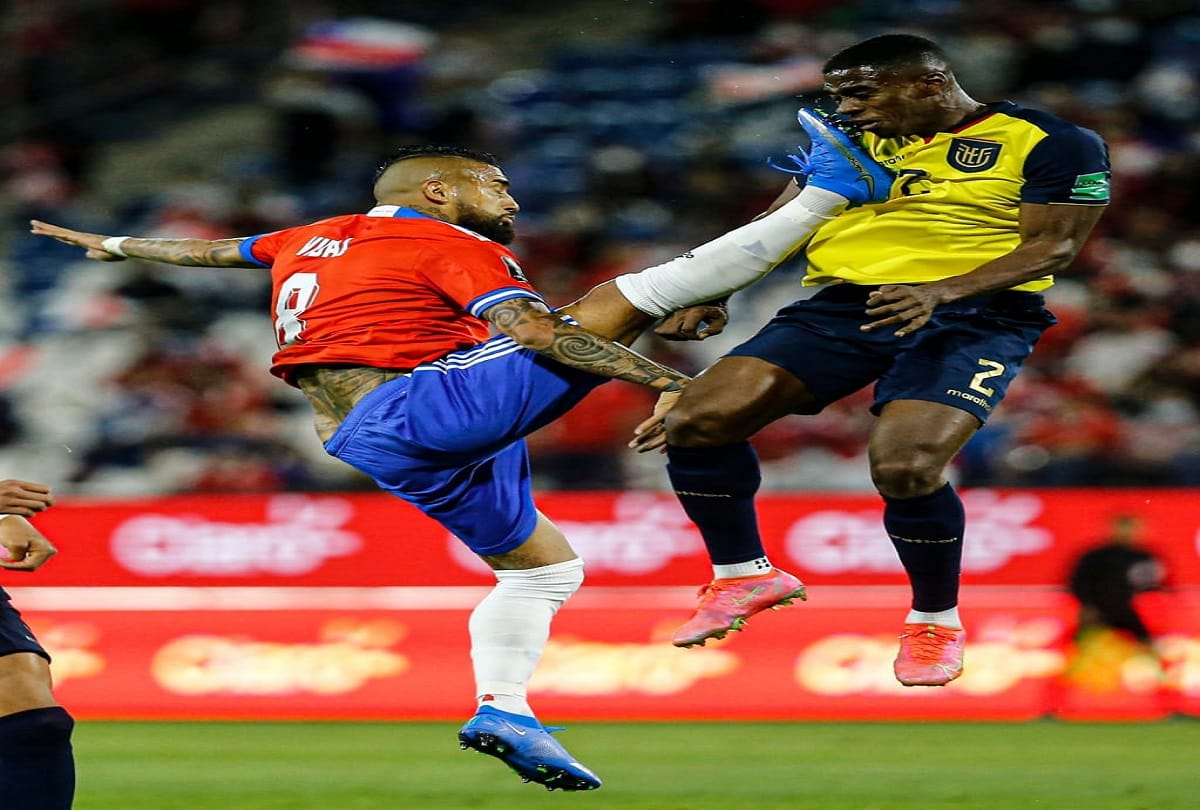 Fifa world Cup Qualifiers 2022 Chile Inter Milan Star Arturo Vidal Sent Off For Kung Fu Kick On Opponent player Face watch video