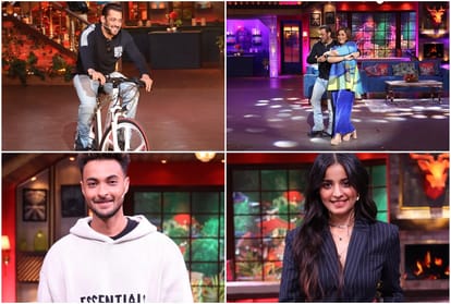 Salman khan Ayush sharma and mahima makwana grace the kapil sharma show with their presence for promoting film antim the final truth