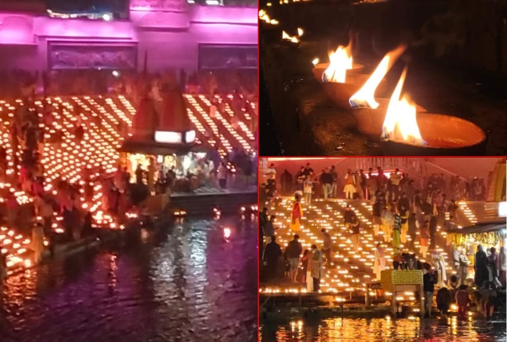 Dev Deepawali: 11000 Diya Light up on Har Ki pauri see beautiful Photos