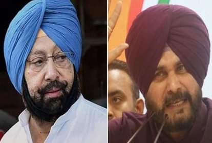 कैप्टन अमरिंदर सिंह और नवजोत सिद्धू।
