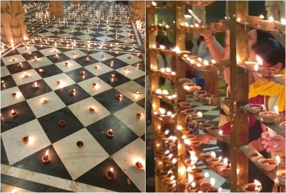 deepdan in ranganath temple on Krittika Deepotsav in Vrindavan