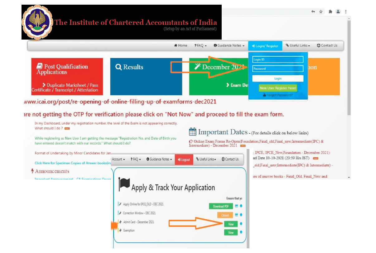 ICAI CA December Admit Card 2021 Foundation, Intermediate IPC and final admit cards released on icaiexam.icai.org