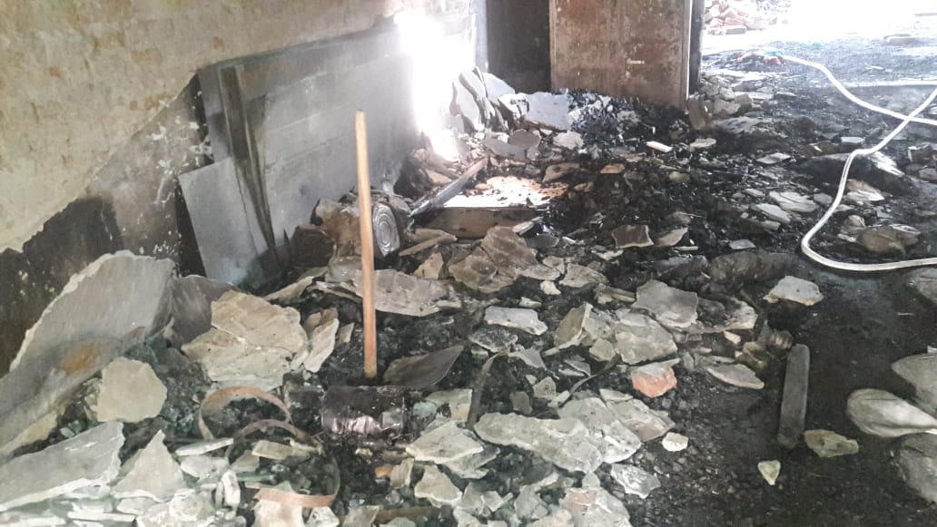 Fire in furniture factory and junk warehouse