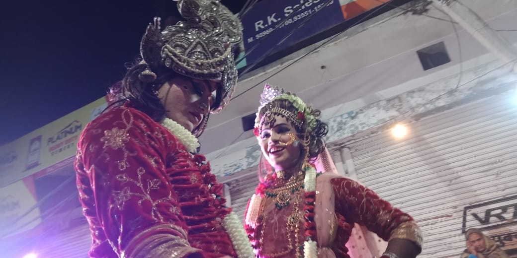 Shaligram's wedding procession with Tulsi