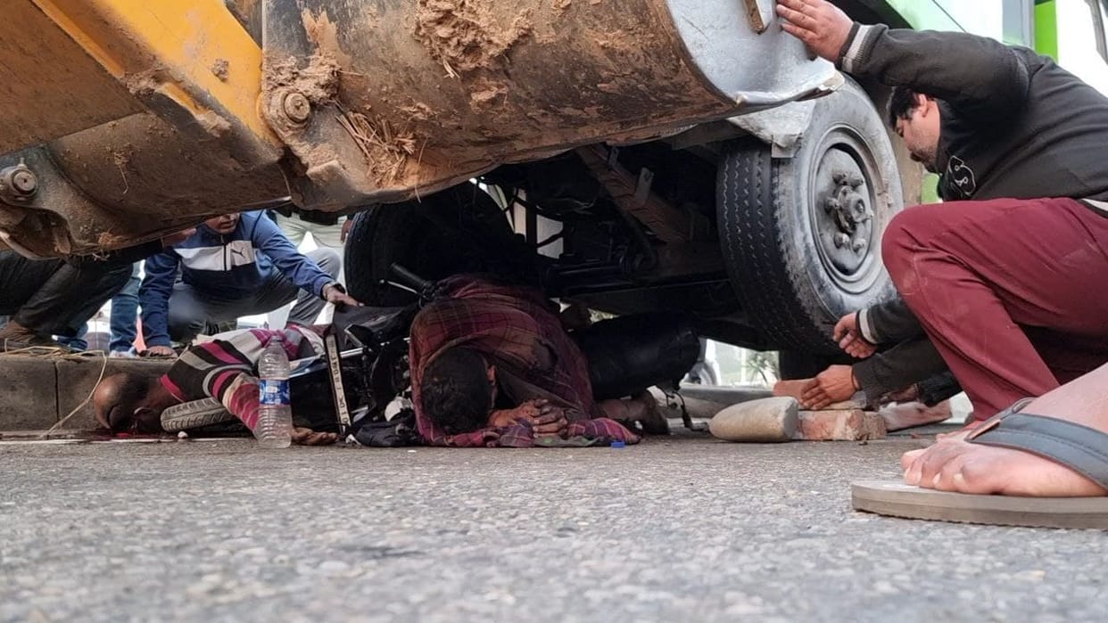 A young man riding a bike died in a collision between a mini bus and a bike, one seriously injured