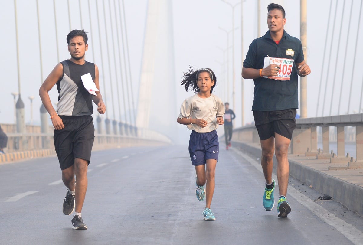 Eight-year-old Kajal also completed 42 km Indira Marathon