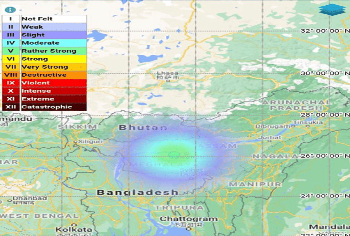 Earthquake in Guwahati, Assam of magnitude 4.1 occurred today National Center for Seismology