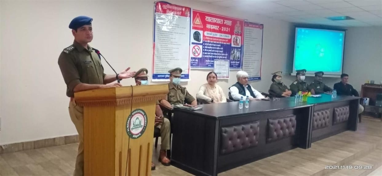 Information given about traffic rules in Albarkat Public School