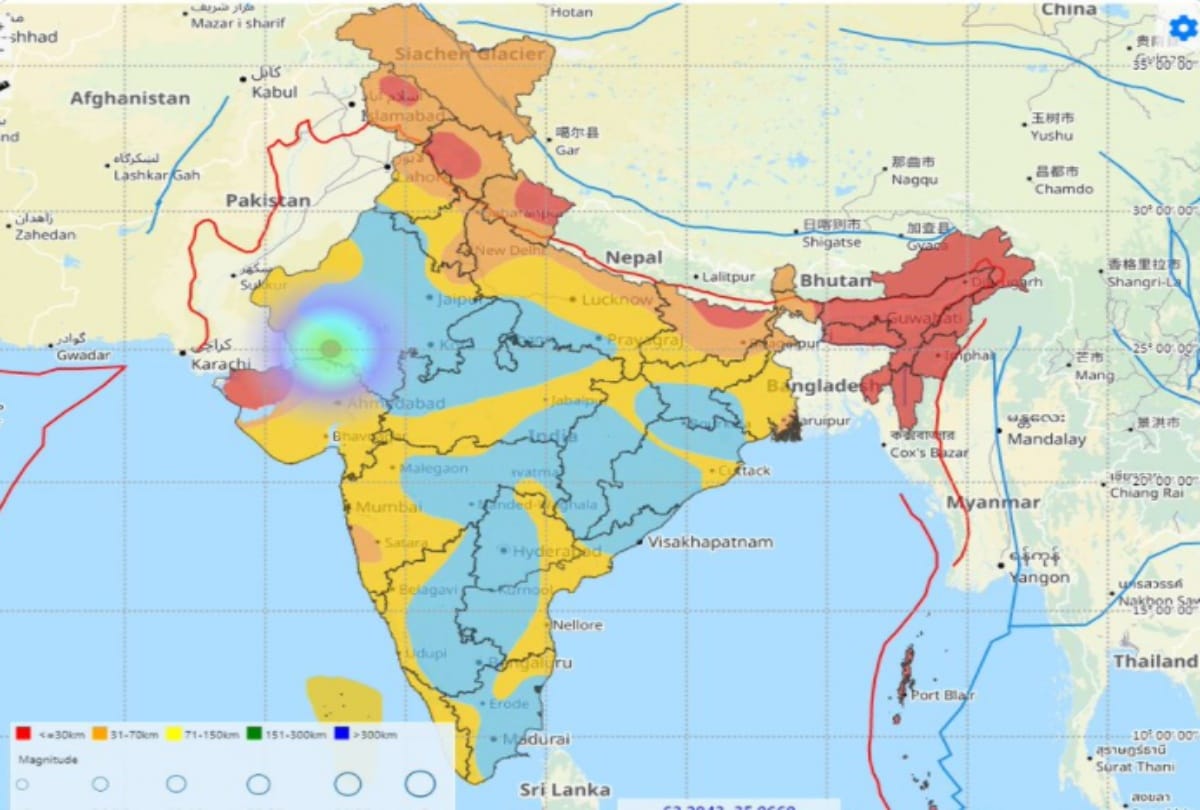 An earthquake with a magnitude of 4.6 on the Richter Scale hit Jalore Rajasthan