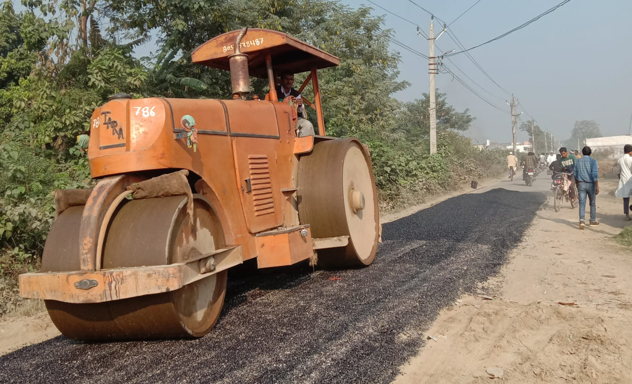 Two departments repaired the same road