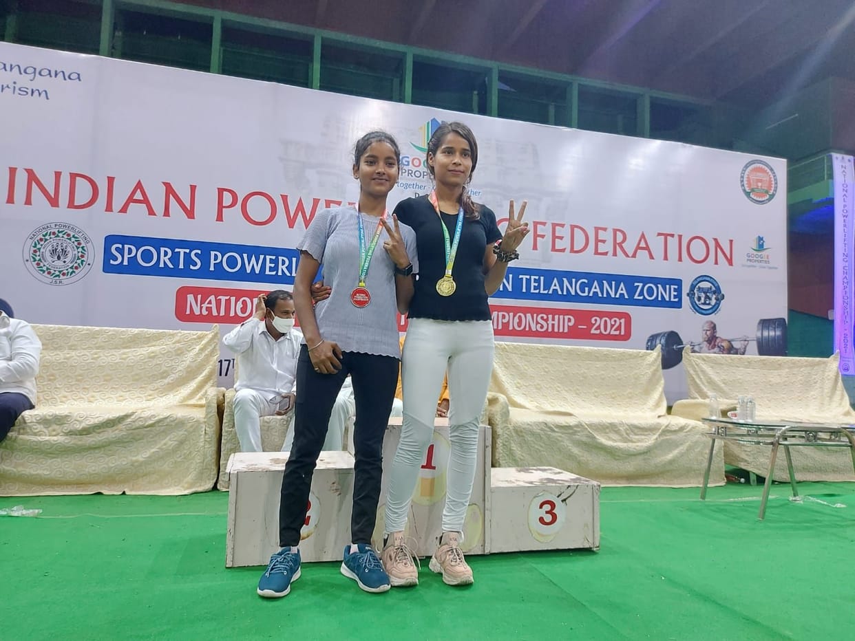 Aditi won gold and Neha won silver medal in power lifting